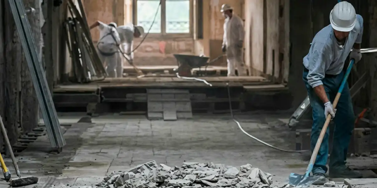 fire damage restoration professionals performing structural cleanup and restoration after a fire in Seattle, WA