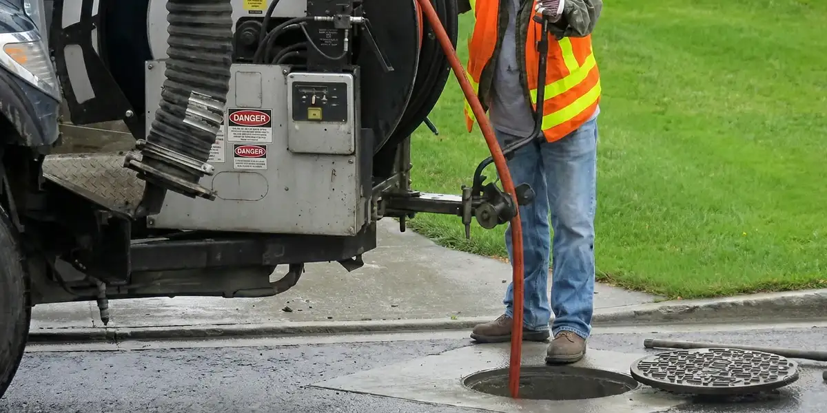sewage clean up professionals using industrial equipment to remove contaminated wastewater in Seattle, WA