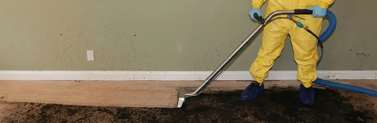 sewage removal service performing deep cleaning and extraction of sewage from an indoor area in Seattle, WA
