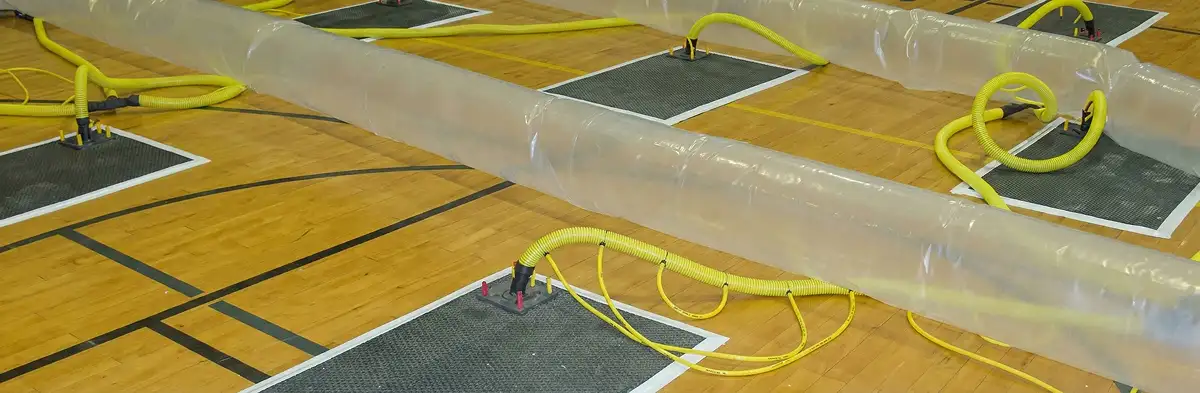 water clean up drying system set up to remove moisture and prevent further damage in Seattle, WA